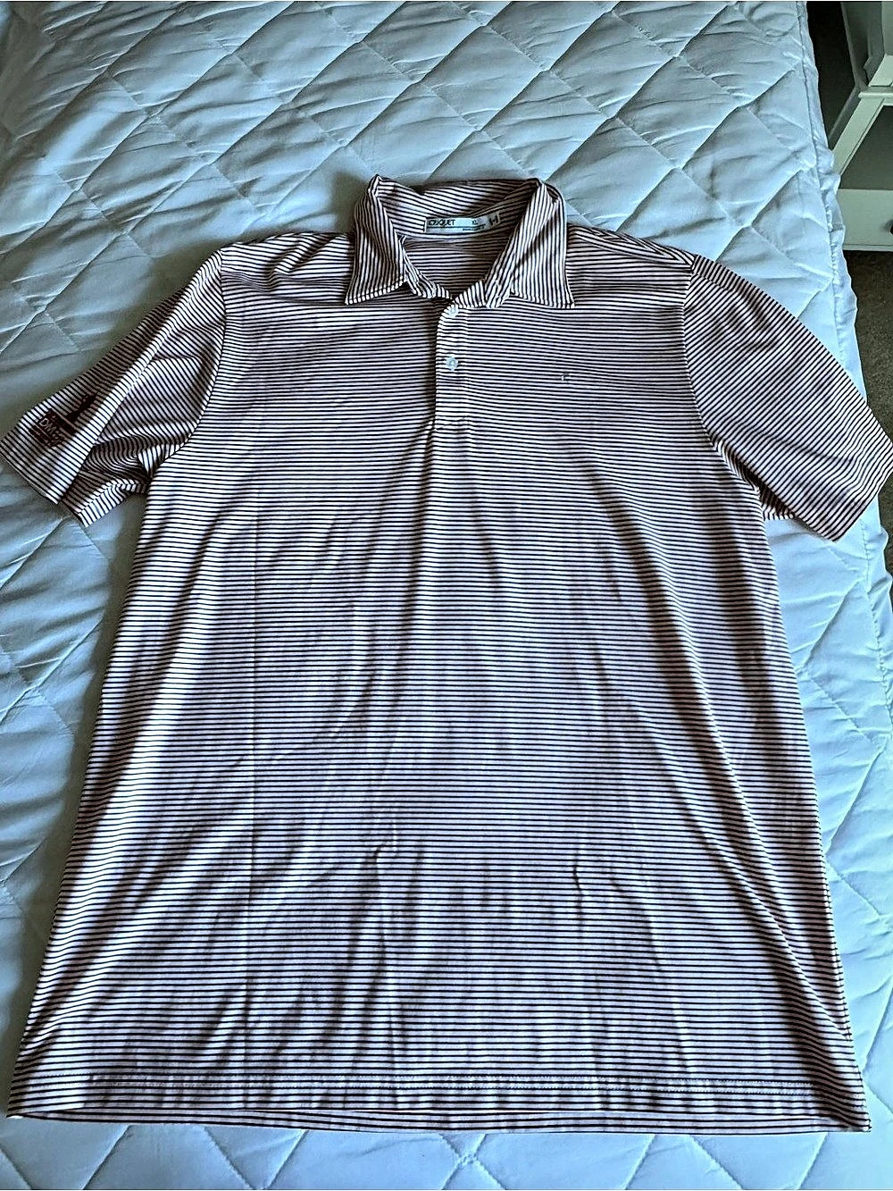 Criquet Performance Sport Range Polo Striped Brown & White XL